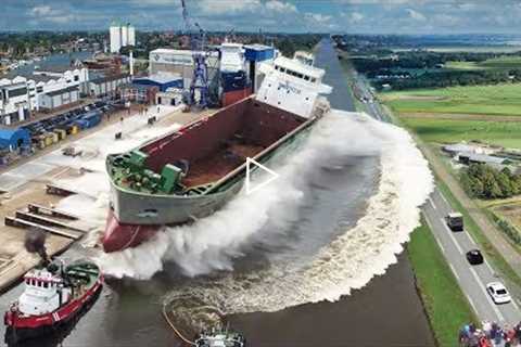 Ship Launch | 10 Awesome Waves, FAILS and CLOSE CALLS
