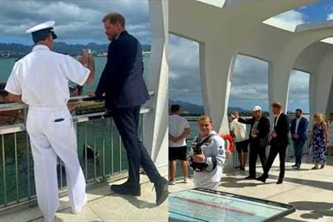 Soldiers Respect! Prince Harry Duke of Sussex Poignant At Pearl Harbor Arizona Memorial Honor Vets