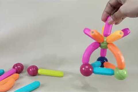 Playing With Magnets -  Tube and Flower Magnetic Sticks and Balls | MS014