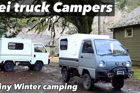 Kei truck 4x4 campers [ Winter car Camping ] stormy winter trip