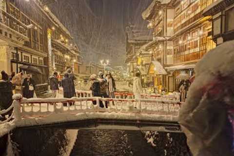 Japan - Heavy Snow in Ginzan Onsen・4K HDR