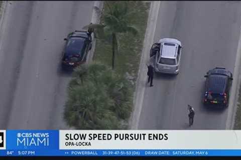 Arrest ends slow speed pursuit that wound through Miami-Dade