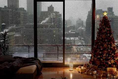 Warm And Cozy Winter Ambience | NYC Apartment In A Snow Storm | For Study And Relaxation | Christmas