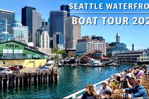 🇺🇸 Seattle Waterfront Boat Tour 2023 | Seattle Harbor Cruise on Elliott Bay | Seattle Architecture
