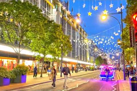 London Christmas Lights Already?! Lively West End Autumn Streets 2023 | 4K HDR Binaural