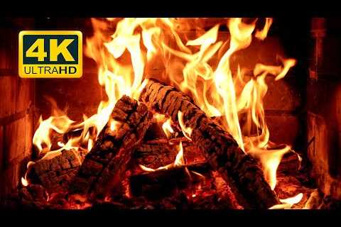 🔥 Autumn Fireplace 4K (12 HOURS). Cozy Fireplace with Crackling Fire Sounds. Fire Burning 4K