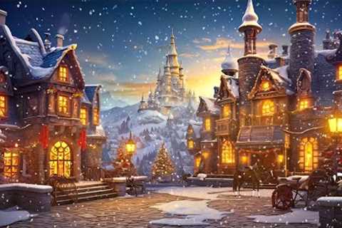 Cozy Snowy Village with Smooth Piano Christmas Music for Calm and Relaxing Atmosphere 🎅