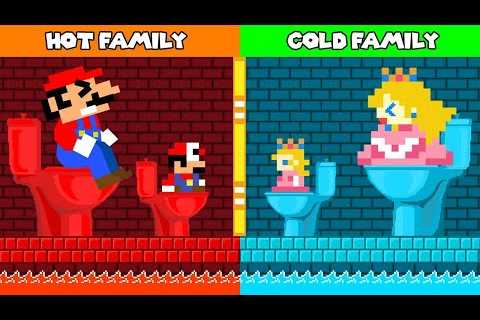 Mario and Peach Family Hot vs Cold Challenge | Game Animation