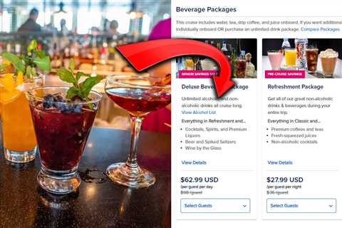 Spotted: Royal Caribbean adds option to buy drink packages when purchasing your cruise