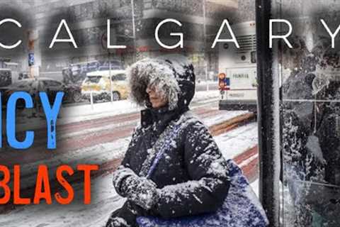 【4K】Calgary Downtown Snow | ❄️ Snowstorm| #blizzard  #downtown  #snowfall  #snowstorm