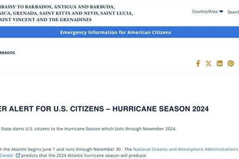 US Embassy Issues Hurricane Season 2024 ALERT For 7 Caribbean Countries