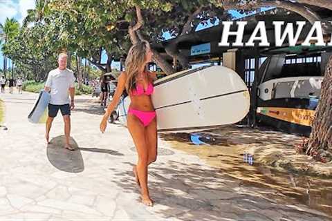 WALKING Tour 🏖 Waikiki Beach Hawaii #beach #honolulu #travelvideo
